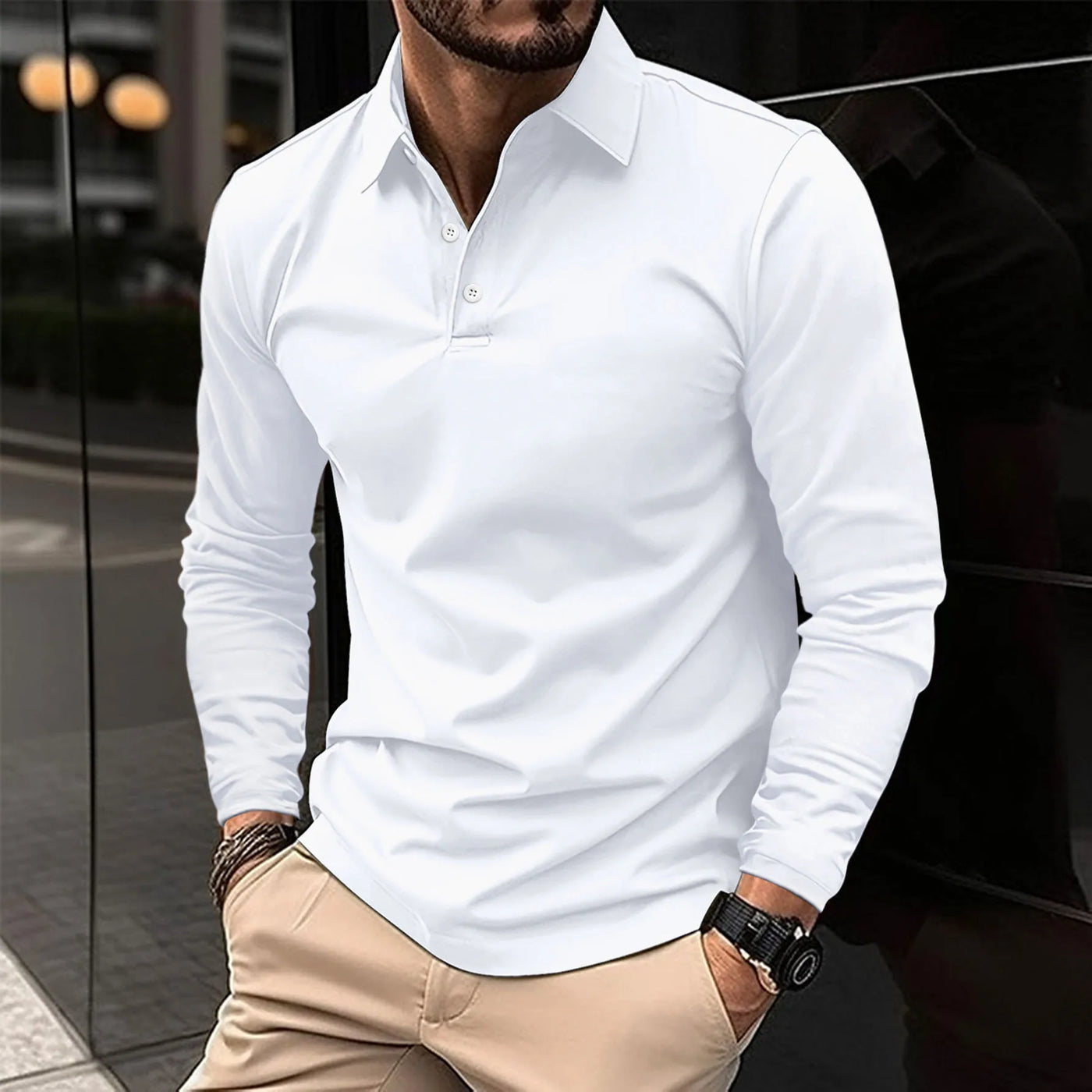 EZRA – RELAXED LONG-SLEEVE POLO
