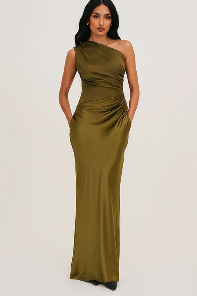 Elara | Satin Asymmetric Evening Gown