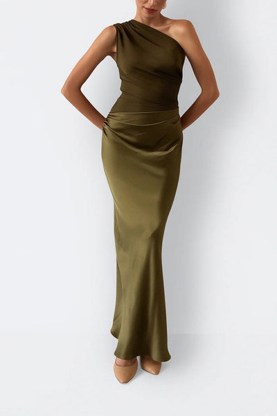 Elara | Satin Asymmetric Evening Gown