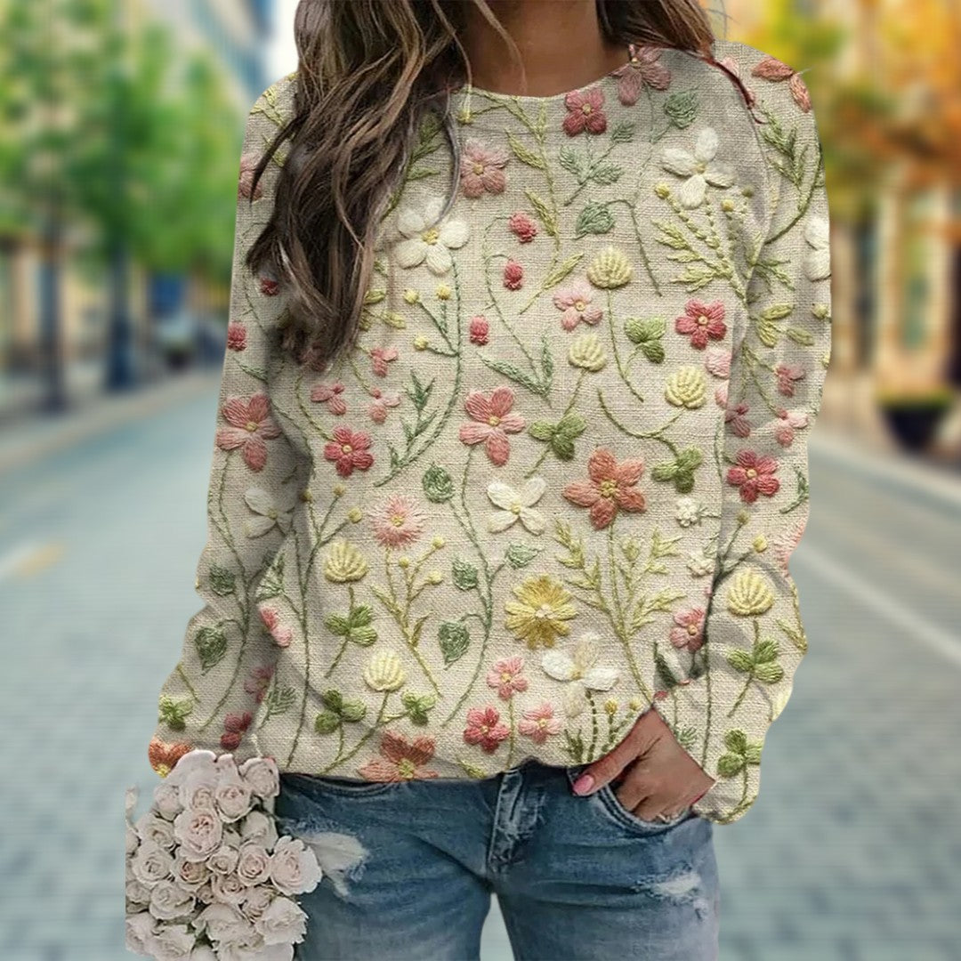 Claire - Women's Floral Print Pullover
