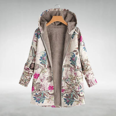 Fleural – Elegant Floral Fleece Jacket