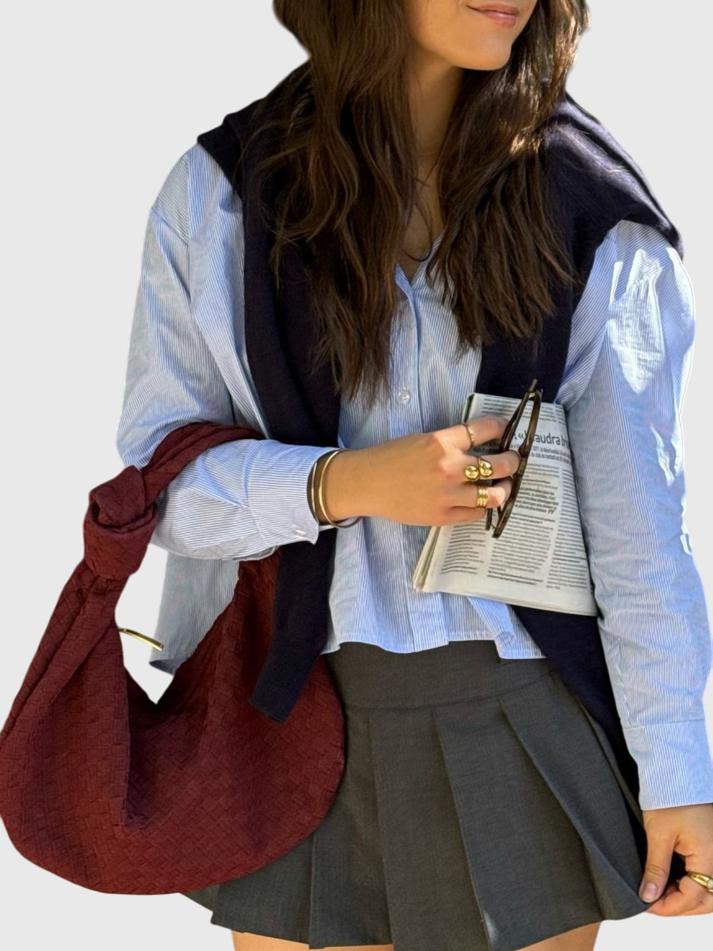 Celeste - Medium Suede Bag with Knotted Braided Design