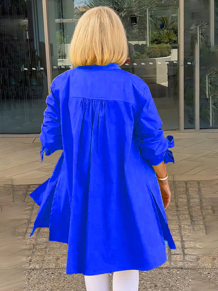 ELLARIA – GATHERED BACK COTTON SHIRT JACKET