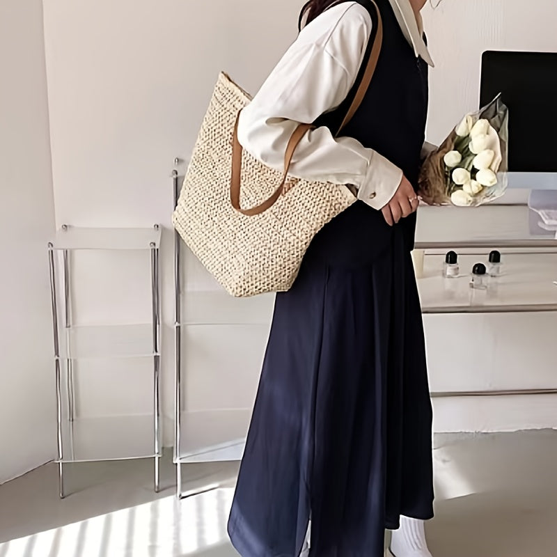 Stylish Woven Straw Handbag