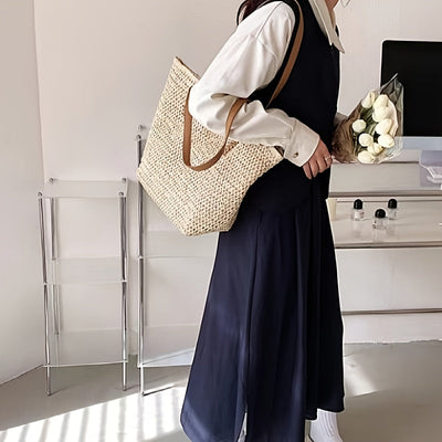 Stylish Woven Straw Handbag