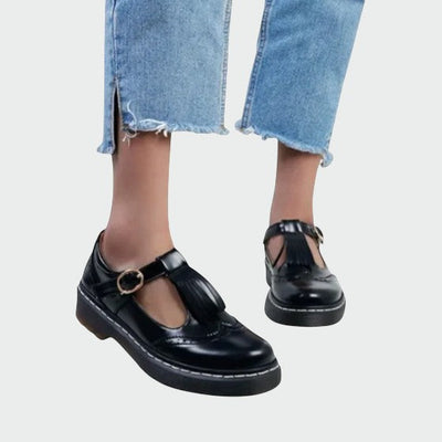 Colette - Elegante T-Bar Leather Shoes