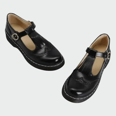 Colette - Elegante T-Bar Leather Shoes