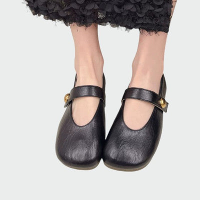 Juliette - Round-Toe Button Mary Jane Shoes