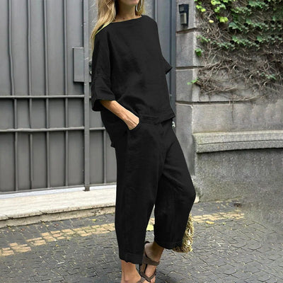 EMMA – CASUAL COTTON-LINEN TWO-PIECE SET