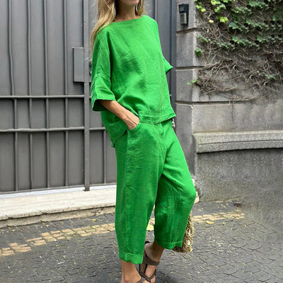 EMMA – CASUAL COTTON-LINEN TWO-PIECE SET