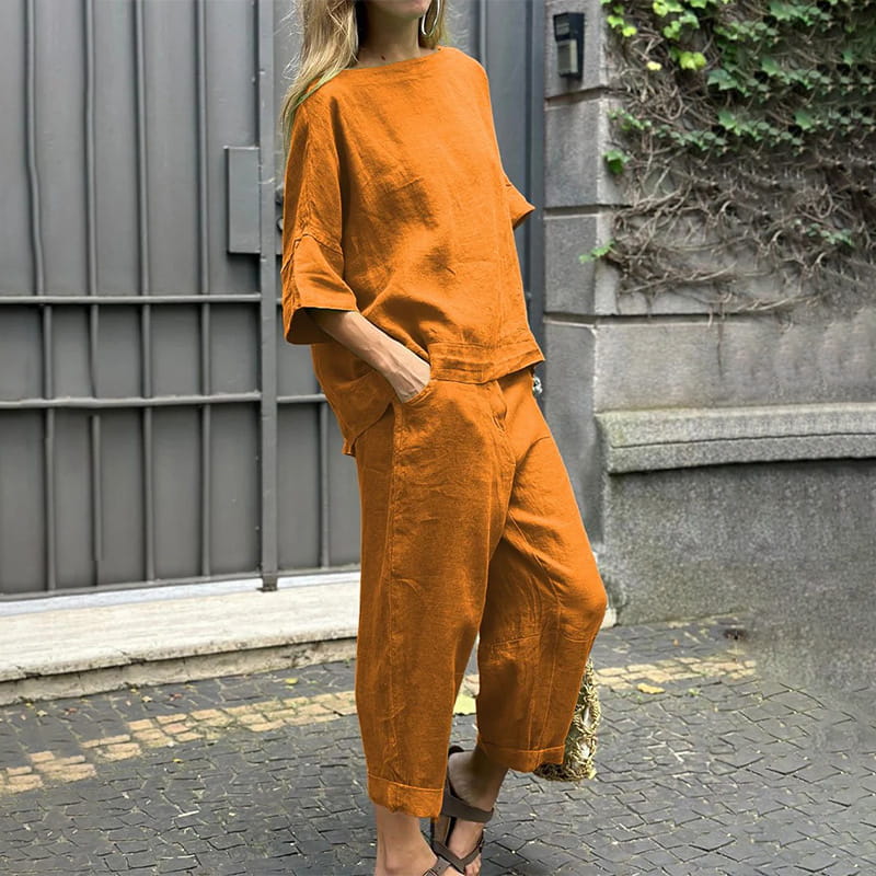 EMMA – CASUAL COTTON-LINEN TWO-PIECE SET